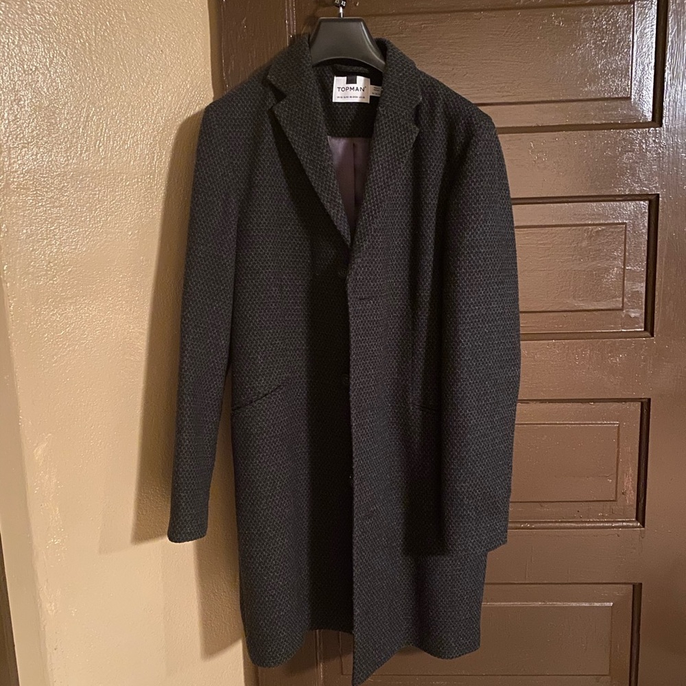 Topman Charcoal Topcoat